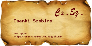 Csenki Szabina névjegykártya
